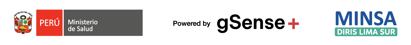 Ministerio de Salud del Perú · Powered by gSense+ · MINSA DIRIS Lima Sur